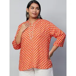 Big Hello - The Plus Life Printed V-Neck Kurti-picture-20