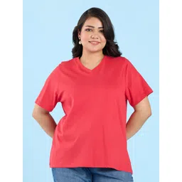 Big Hello - The Plus Life   V-Neck Cotton T-shirt-picture-31