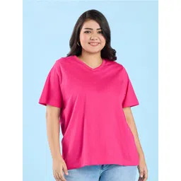 Big Hello - The Plus Life V-Neck Cotton T-shirt-picture-32