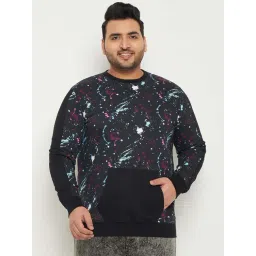 bigbanana Black Regular Fit Printed Cotton Plus Size Sweatshirt-picture-20