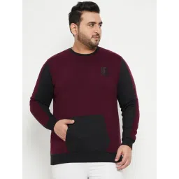Bigbanana Maroon Cotton Regular Fit Colour Block Sweatshirt-picture-19
