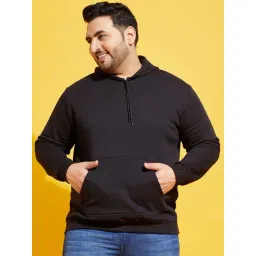 Bigbanana Men Plus Size Black Solid Regular Fit Sweatshirt-picture-41