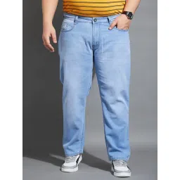 Bigbanana Men Plus Size Blue Light Wash Regular Fit Jeans-picture-17