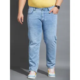 Bigbanana Men Plus Size Blue Light Wash Regular Fit Jeans-picture-36