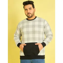 bigbanana Men Plus Size Checked Sweatshirt-picture-28