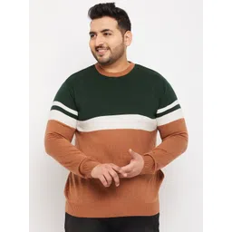 bigbanana Men Plus Size Colourblocked Acrylic Pullover-picture-30