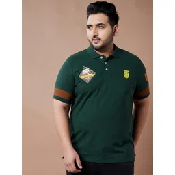 bigbanana Men Plus Size Green Polo Collar Pure Cotton Pure Cotton T-shirt-picture-21