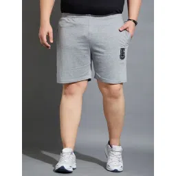 Bigbanana Men Plus Size Grey Solid Regular Fit Shorts-picture-26