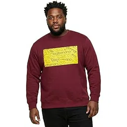 bigbanana Men Plus Size Maroon Printed Full Sleeve Sweatshirt-picture-23