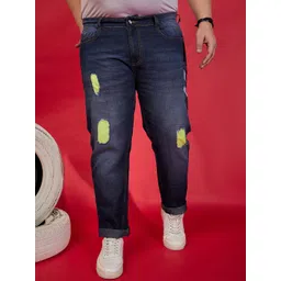 bigbanana Men Plus Size Mildly Distressed Light Fade Stretchable Jeans-picture-40