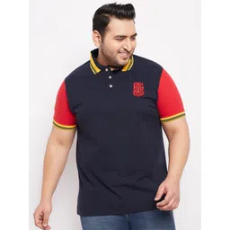 bigbanana Men Plus Size Navy Blue Polo Collar Bio Finish T-shirt-picture-26