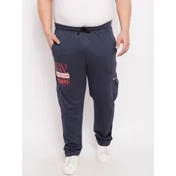 bigbanana Men Plus Size Navy Blue Printed Regular-Fit Track Pants-picture-25