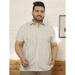 bigbanana Men Plus Size Regular Fit Multi Striped Casual Shirt-picture-16