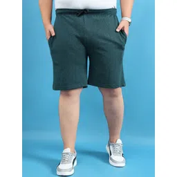 bigbanana Men Plus Size Solid Teal Antimicrobial Technology Shorts-picture-38