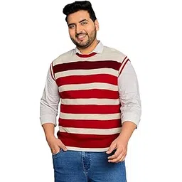 bigbanana Men Plus Size Striped Multi Colored Sweater(Fontana,Multicolour,5XL)-picture-10