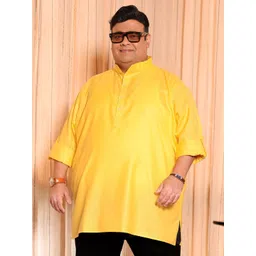 bigbanana Men Solid Cotton Blend Straight Kurta-picture-15