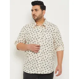 bigbanana Plus Size Floral Printed Cotton Classic Casual Shirt-image-45