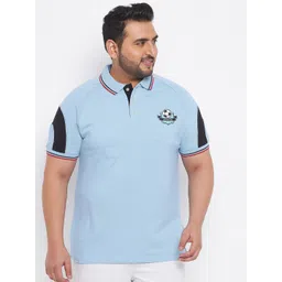 bigbanana Plus Size Men Blue Polo Collar Cotton T-shirt-picture-32