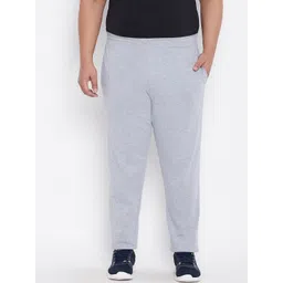 bigbanana Plus Size Men Grey Solid Trackpant-picture-22