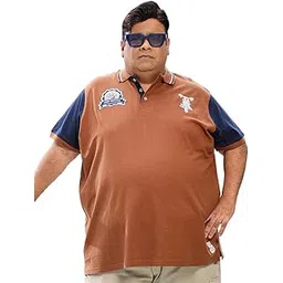 bigbanana Plus Size Men's Regular Fit Colorblock Polo Tshirt-picture-21