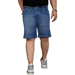 bigbanana Plus Size Men's Regular Fit Washed Shorts-picture-46