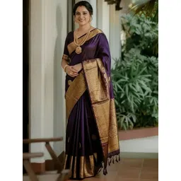 bigben textile Woven Design Silk Blend Designer Banarasi Saree-picture-24