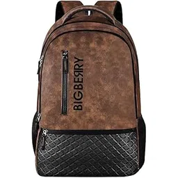 bigberry Newage Classic Leatherite Faux Leather Backpack With Multiple Compartments & Organiser 28 L Laptop Backpack (Brown)-picture-47