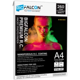 bigfalcon Premium Matt (Luster) 260 GSM A4 Size (210x297mm) 20 Sheet RC Photo Paper Waterproof Inkjet Photo Paper for all Inkjet Printer A4 (210x297mm) 260 gsm Photo Paper-picture-14