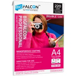 bigfalcon Professional A4 Double Sided Glossy Inkjet Photo Paper 220 GSM (20 Sheets) Unruled A4 (8.5x11 inch) 220 gsm Photo Paper-picture-28