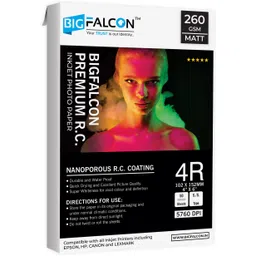 bigfalcon Premium 260 GSM 4R Size (4X6 inch) 50 Sheet Matt (Luster) RC Resin Coated Waterproof Inkjet Photo Paper for all Inkjet Printer 4R (102x152mm) 260 gsm Photo Paper image 1