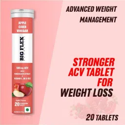 Bigflex Apple Cider Vinegar 500mg with 100mg Pomegranate Extract For Weight Loss Effervescent Tablets - Pack of 5 (100 Tabs)-picture-27