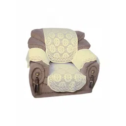 BIGGER FISH Beige 6 Pieces Self Design Sofa Covers-picture-36