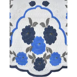 BIGGER FISH Blue and White 6 Pieces Self Design Sofa Covers-picture-14