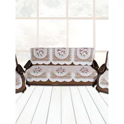 BIGGER FISH Brown 10 Pcs 5 Seater Sofa Cover-picture-20