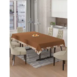 BIGGER FISH Coffee Brown Anti Skid 6 Seater Velvet Rectangular Table Cover-picture-35