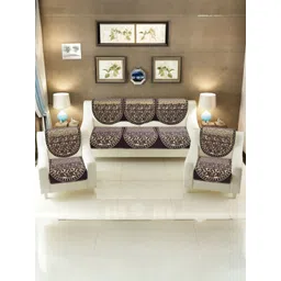 BIGGER FISH Coffee Brown Cotton Sofa Cover-picture-14