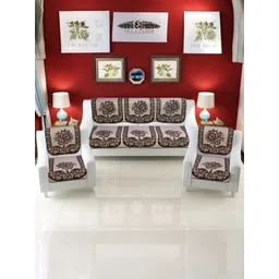 BIGGER FISH Coffee Brown Cotton Sofa Cover-picture-11