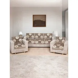 BIGGER FISH Coffee Brown Cotton Sofa Cover image 1