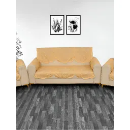 BIGGER FISH Gold-Toned Floral 10 Pieces 5 Seater Sofa Cover-picture-40