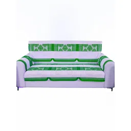 BIGGER FISH Green 10 Pieces Self Design 5 Seater Sofa Cover image 2