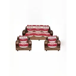 BIGGER FISH Maroon 10 Pieces 3 Seater Sofa Cover-picture-17