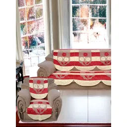 BIGGER FISH Maroon 10 Pieces 5 Seater Sofa Covers-picture-22