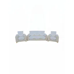 BIGGER FISH White Embroidered 10 Pcs 5 Seater Sofa Cover image 2