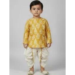 Biglilpeople Boys Ethnic Motifs Printed Angrakha Kurta with Dhoti Pants-picture-46
