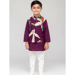Biglilpeople Boys Ethnic Motifs Printed Regular Pure Cotton Kurta with Pyjamas-picture-54