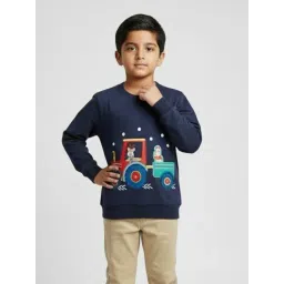 Biglilpeople Boys Navy Blue Cotton Printed Sweatshirt-picture-26