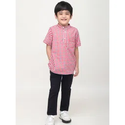 Biglilpeople Boys Standard Opaque Checked Casual Shirt-picture-20