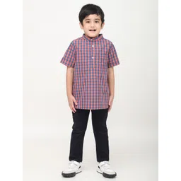 Biglilpeople Boys Standard Opaque Checked Casual Shirt-picture-49