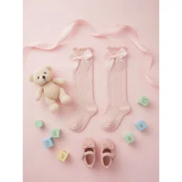 Biglilpeople Girls Bow Detailed Knee-Length Socks-picture-23