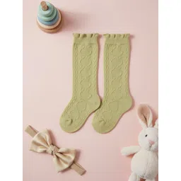 Biglilpeople Girls Bow Detailed Knee-Length Socks-picture-29